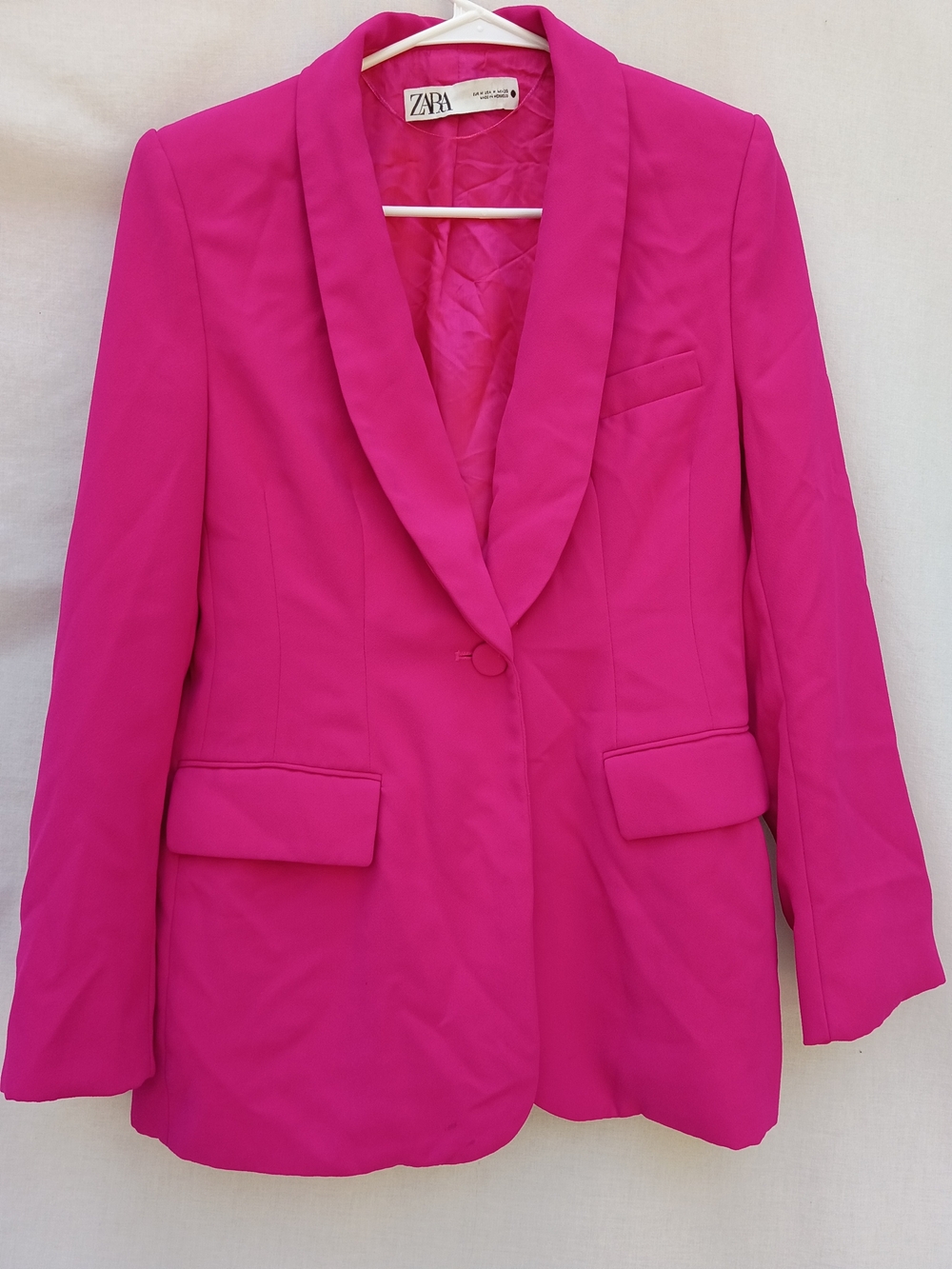 ZARA Hot Pink Women's Button Blazer Jacket Maximalism Y2k Preppy Medium